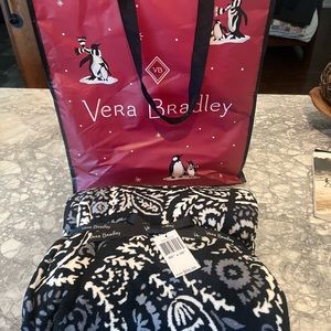 Vera Bradley throw with tote bag